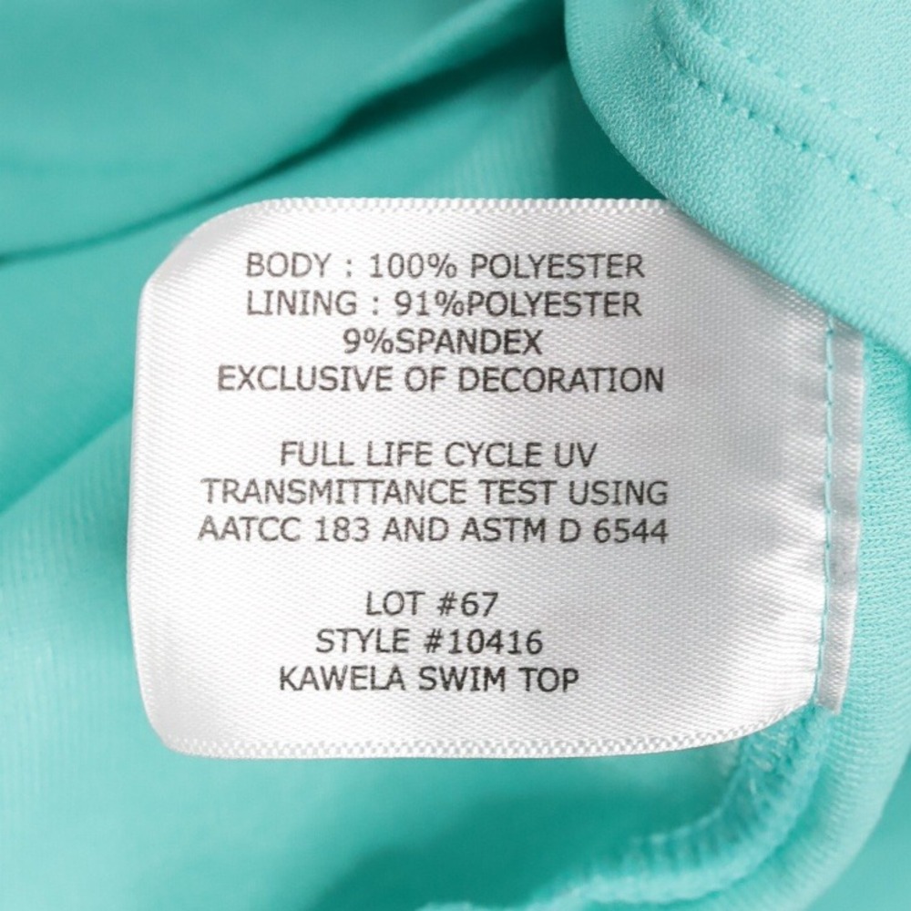 COOLIBAR Kawela Swim Top Aqua Blue‎ UPF 50+ Long Sleeve Rash Guard Sz XS - Picture 8 of 8